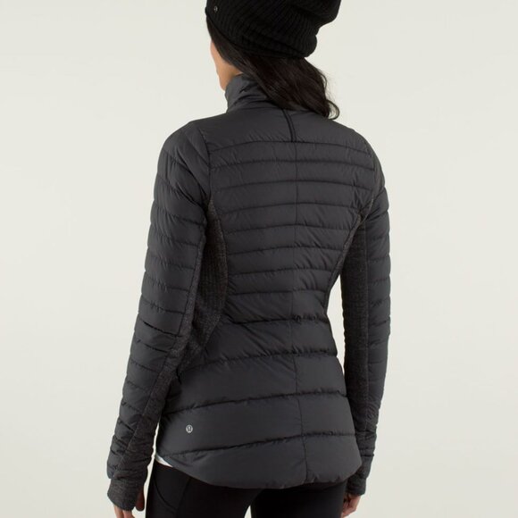 Lululemon Fluff Off Jacket - 6 Black / Heathered Herringbone Heathered Black - Picture 2 of 8
